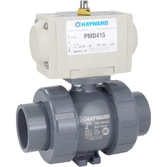 Hayward - Actuated Ball Valves; Actuator Type: Pneumatic Double Acting w/Solenoid ; Pipe Size: 2 (Inch); Material: PVC ; Seal Material: FPM ; Number of Pieces: 2.000 ; End Connections: Socket; Threaded - Exact Industrial Supply