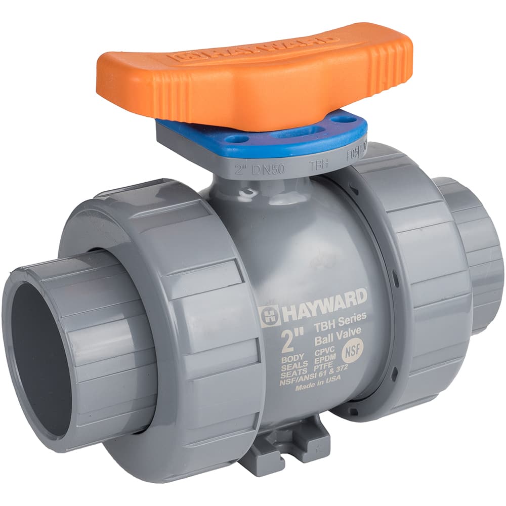 Hayward - Ball Valves; Type: Ball Valve ; Pipe Size (mm): 19.05 ; Pipe Size (Inch): 3/4 ; Tube Outside Diameter (Inch): 3/4 ; Material: CPVC ; Style: True Union - Exact Industrial Supply