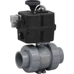 Hayward - Actuated Ball Valves; Actuator Type: Electric ; Pipe Size: 1 (Inch); Material: CPVC ; Seal Material: FPM ; Number of Pieces: 2.000 ; End Connections: Socket; Threaded - Exact Industrial Supply