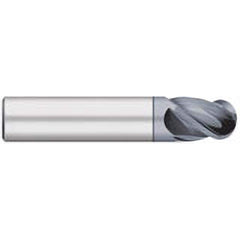 Ball End Mill: 0.75″ Dia, 1″ LOC, 4 Flute, Solid Carbide 3″ OAL, 3/4″ Shank Dia, 38 ° Helix, AlCrO-MAX Coated, Single End