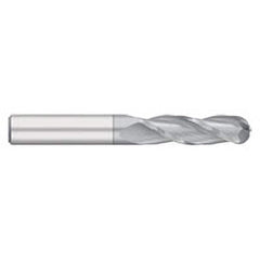 Ball End Mill: 0.625″ Dia, 2.25″ LOC, 3 Flute, Solid Carbide 5″ OAL, 5/8″ Shank Dia, 30 ° Helix, TiCN Coated, Single End