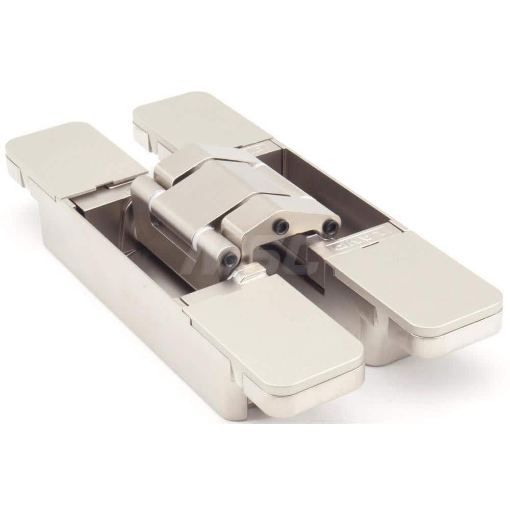 Adjustable Concealed Door Hinge: Zinc Alloy & Stainless Steel, Nickel Finish