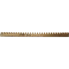 3/16″ Face Width 4' Long Brass Gear Rack 72 Pitch, 14.5° Pressure Angle, Square