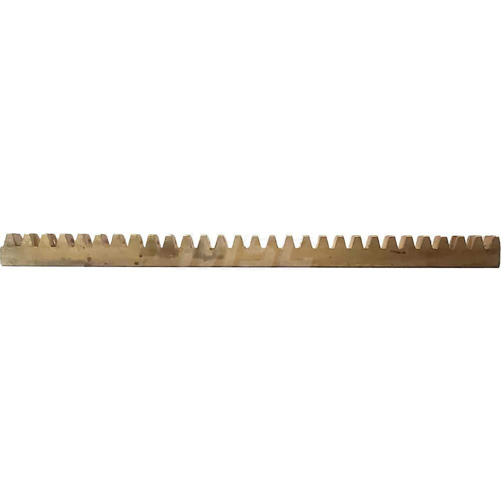 12mm Face Width 4' Long Brass Gear Rack 0.8 Pitch, 20° Pressure Angle, Square