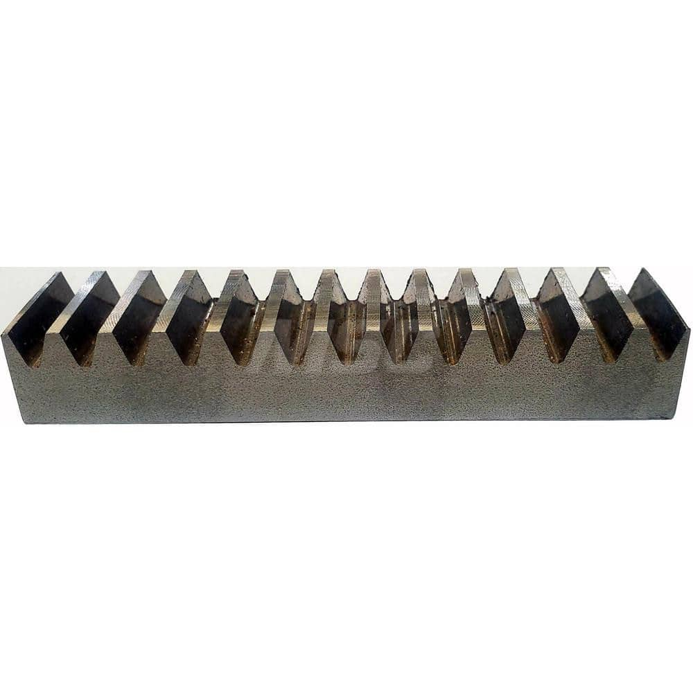 3/16″ Face Width 1' Long 1018/12L14 Steel Gear Rack 72 Pitch, 20° Pressure Angle, Square