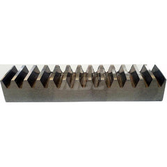 1/2″ Face Width 1' Long 1018/12L14 Steel Gear Rack 16 Pitch, 14.5° Pressure Angle, Square