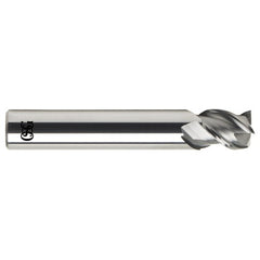 ‎1/8″ Dia. × 1/8″ Shank × 1/4″ DOC × 1-1/2″ OAL, Carbide, Bright, 3 Flute, 30° Helix, Corner Radius, Solid End Mill - Makers Industrial Supply