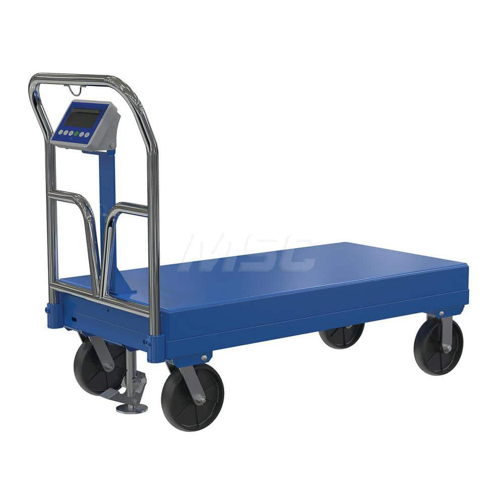 Platform Truck: 3,600 lb Capacity, Steel Platform, 48″ Platform Length, 15-1/16″ Platform Height 8 x 2″ Rigid & Swivel Glass Filled Nylon Casters