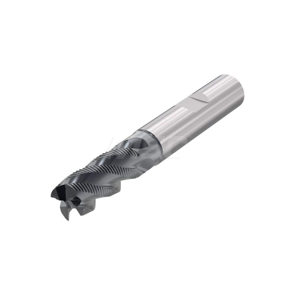 Corner Radius End Mill: 0.6299″ Dia, 4 Flutes, Solid Carbide 40 ° Helix, TAN Coated, Corner Radius End, Centercutting, Series JHP794