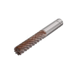 Corner Radius End Mill: 0.6299″ Dia, 9 Flutes, Solid Carbide 38 ° Helix, HXT Coated, Corner Radius End, Series JS720