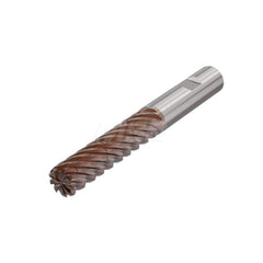 Corner Radius End Mill: 0.9843″ Dia, 4 Flutes, Solid Carbide 35 ° Helix, SIRON-A Coated, Corner Chamfer End, Series JSE514