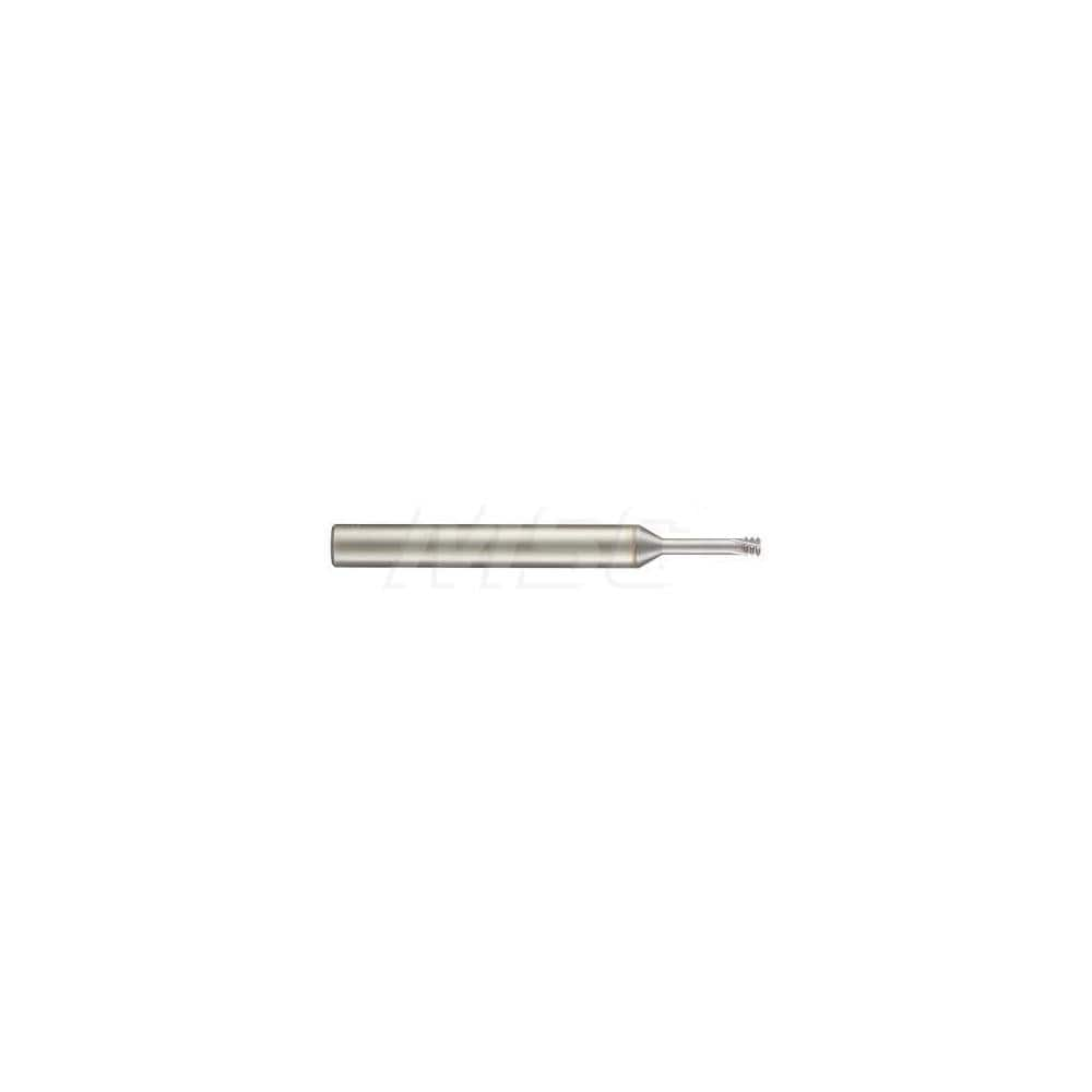 Helical Flute Thread Mill: Internal, 4 Flute, Solid Carbide 0.2343″ Cut Dia, TiCN Coated