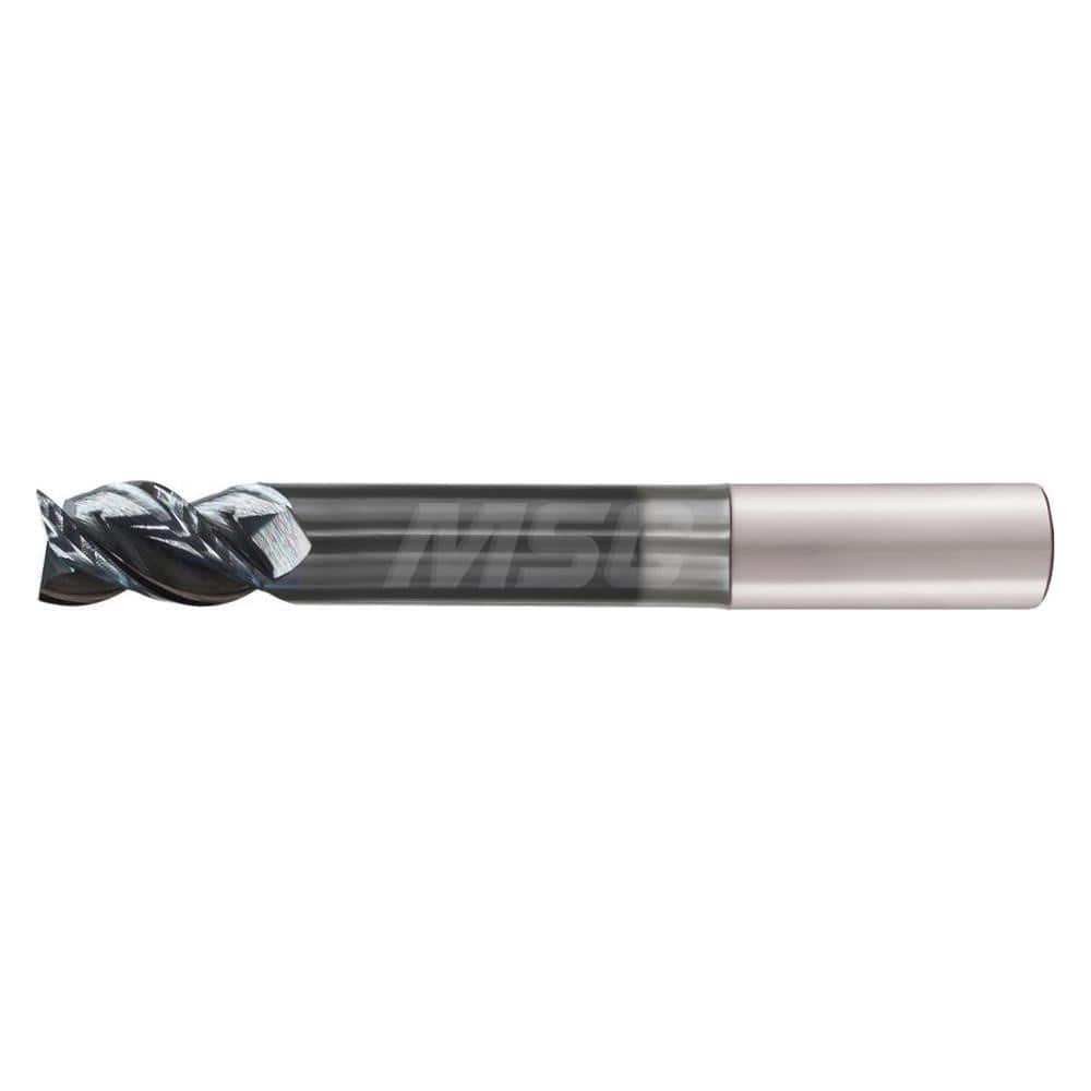 Corner Radius End Mill: 1″ Dia, 3″ LOC, 0.03″ Radius, 4 Flutes, Solid Carbide 6″ OAL, 1″ Shank Dia, 38 ° Helix, DLC Coated, Corner Radius End, Centercutting, Series Flash Solid