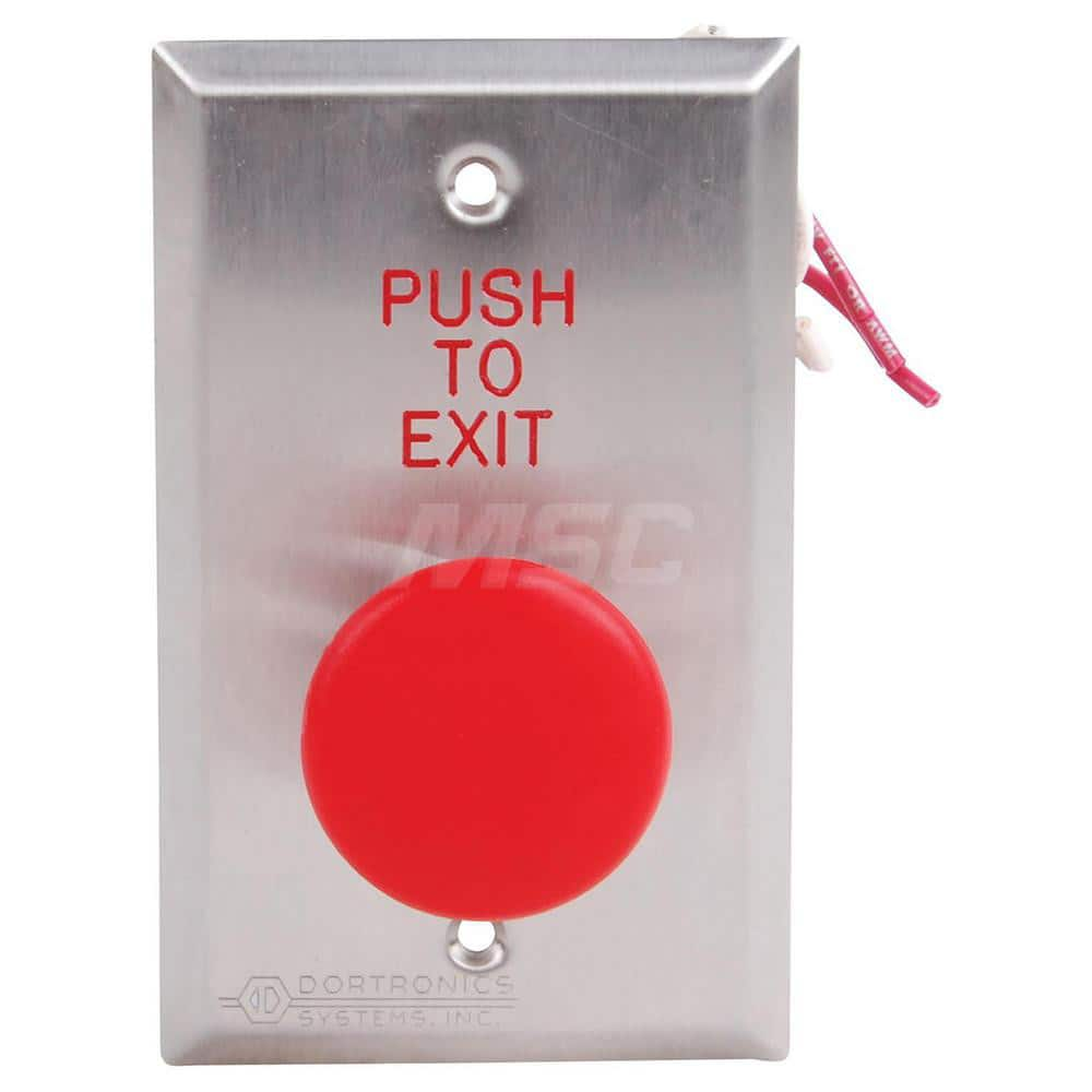 Pushbutton Switches; Switch Type: Push Button; Pushbutton Type: Mushroom Head; Pushbutton Shape: Round; Pushbutton Color: Red; Operator Illumination: NonIlluminated; Operation Type: Pneumatic; Amperage (mA): 10; Voltage: 125; Contact Form: DPST; Standards