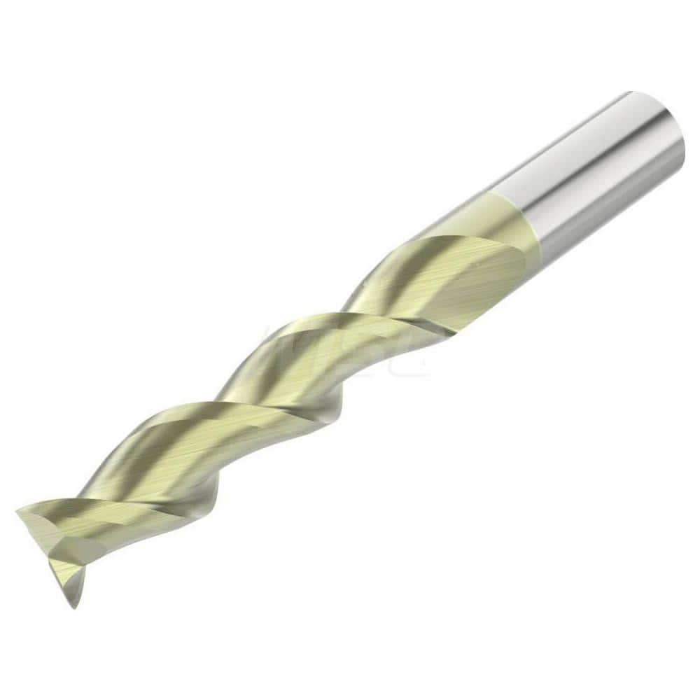 Square End Mill: 3/4'' Dia, 3-1/4'' LOC, 3/4'' Shank Dia, 6'' OAL, 2 Flutes, Solid Carbide Single End, ANF Finish, Helical Flute, 45 ° Helix, Centercutting, RH Cut, RH Flute, Series A245