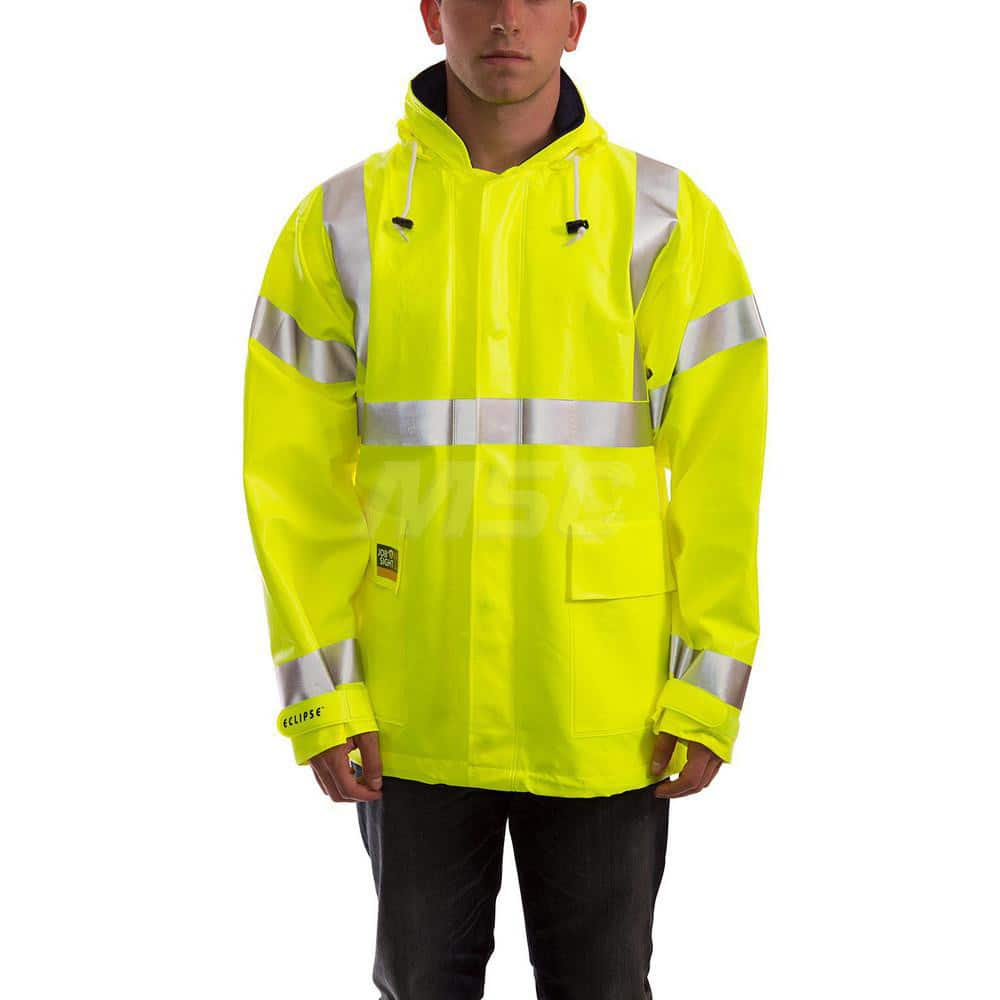 Jackets & Coats; Garment Style: Jacket; Size: Medium; Gender: Men's; Material: Nomex; PVC; Closure Type: Zipper; Snaps; Seam Style: Sealed; Material Weight: 11.3 oz; Features: Flame ™Resistant; 2 in Silver Reflective Tape; Waterproof; Arc Flash; Hi-Visibi