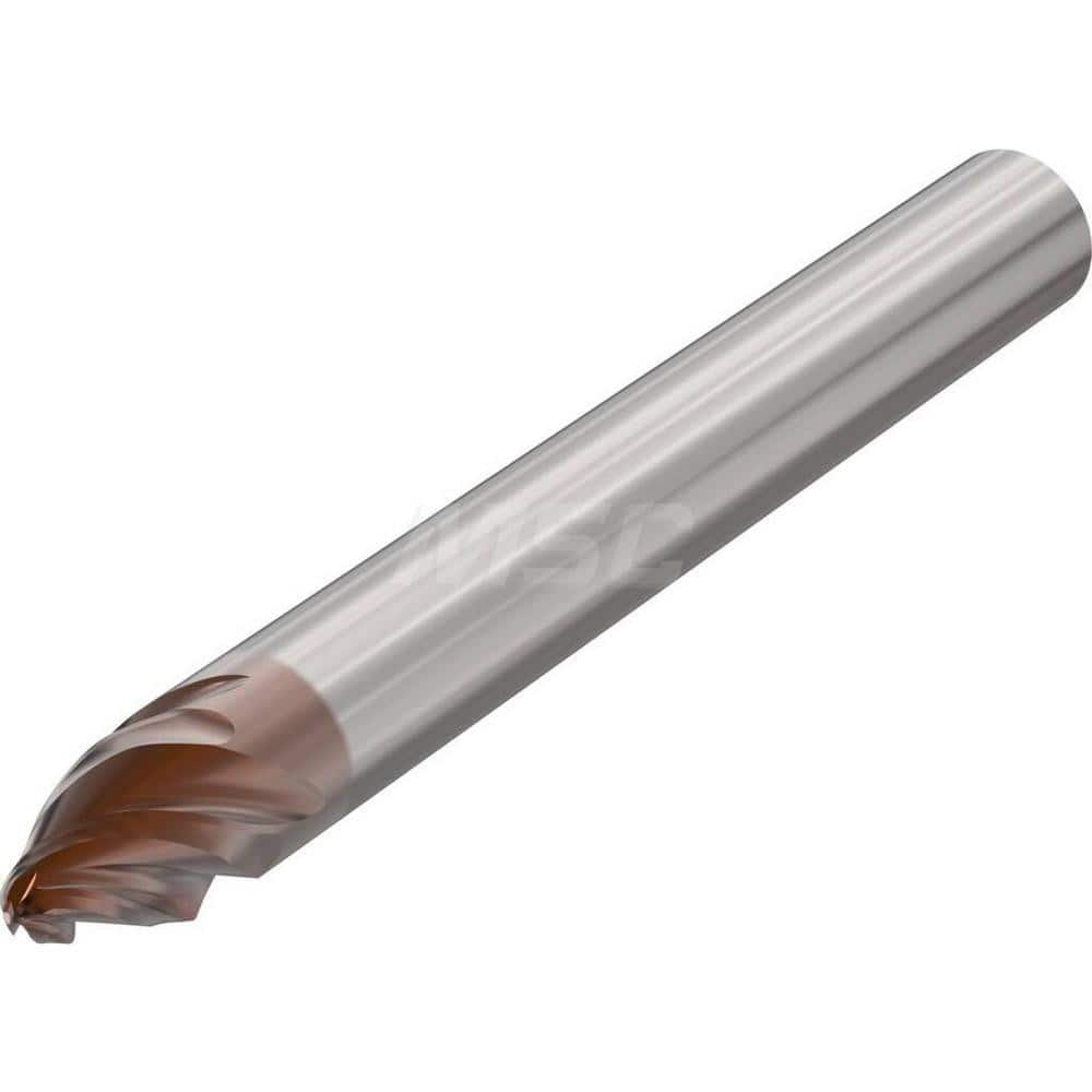 Tapered End Mill: 20 ° per Side, 0.0413″ Small Dia, 0.4843″ LOC, 4 Flutes, Solid Carbide, Tapered End HXT Finish, Series JH724