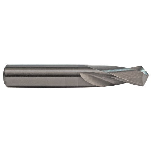 #40 Dia. × 0.098″ Shank × 5/8″ Flute Length × 2″ OAL, 3XD, 118°, Uncoated, 2 Flute, External Coolant, Round Solid Carbide Drill - Makers Industrial Supply