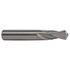 #38 Dia. × 0.102″ Shank × 5/8″ Flute Length × 2″ OAL, 3XD, 118°, Uncoated, 2 Flute, External Coolant, Round Solid Carbide Drill - Makers Industrial Supply