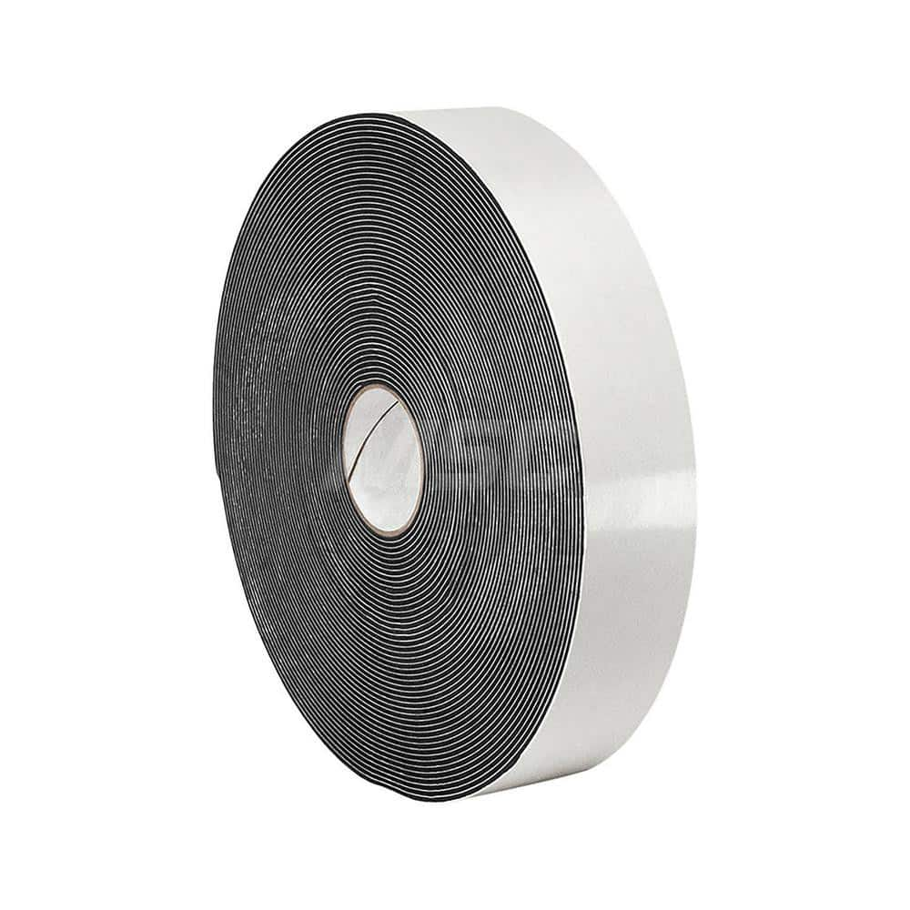 Black Double-Sided Polyethylene Foam Tape: 6″ Wide, 5 yd Long, 31 mil Thick, Rubber Adhesive