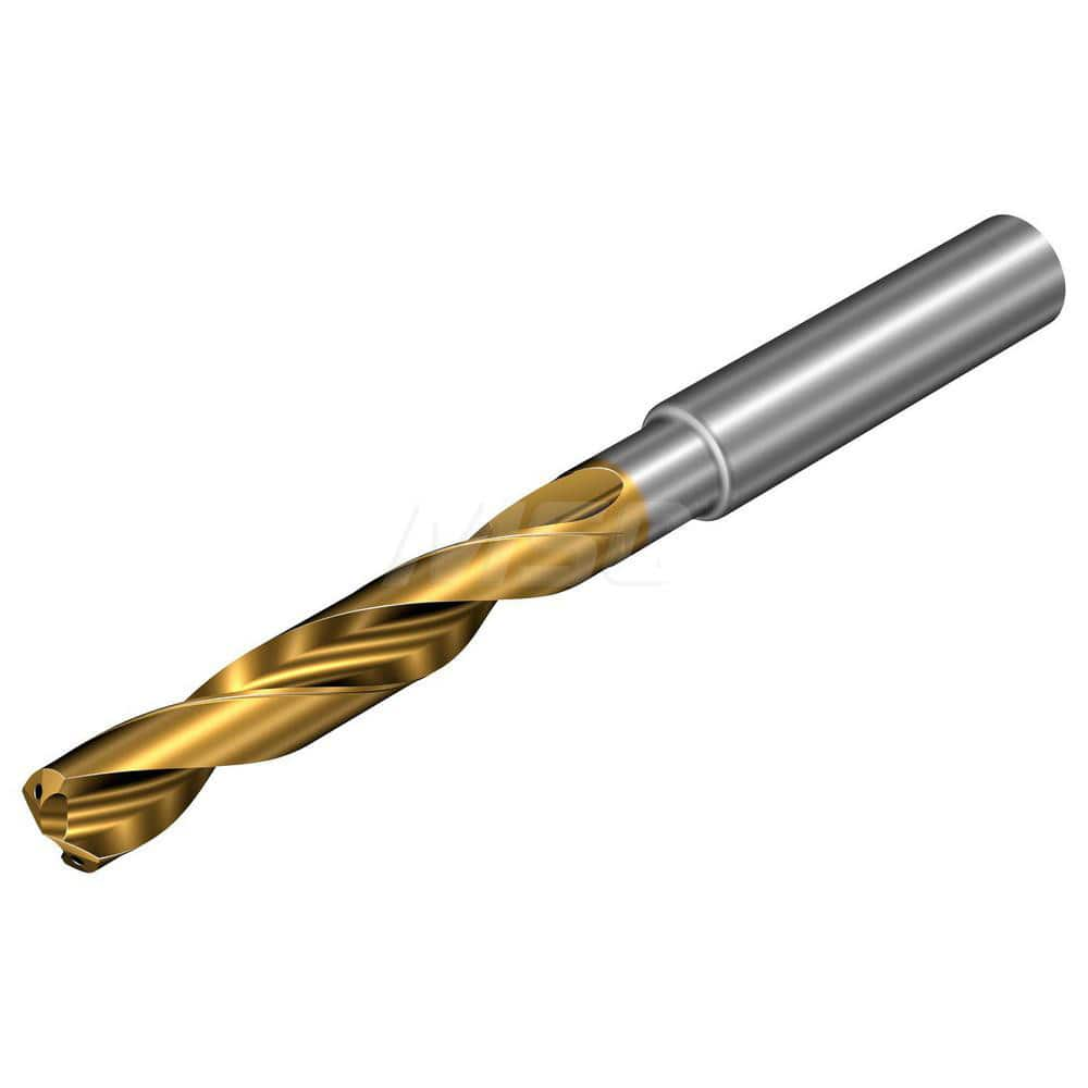 Taper Length Drill Bit: 0.5216″ Dia, 147 ° Coated, 5.2755″ Flute Length, 7.1653″ OAL, RH Cut, Spiral Flute, Cylindrical Shank, Series CoroDrill 860