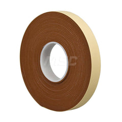 Silicone Sponge Rubber R10470M Foam: 0.0625″ Thick, 1/2″ Wide, Orange & Tan Adhesive Backing