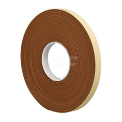 Silicone Sponge Rubber R10470M Foam: 0.0625″ Thick, 1″ Wide, Orange & Tan Adhesive Backing