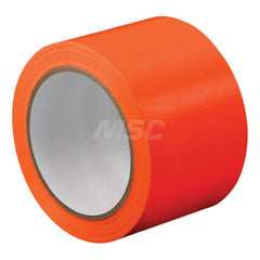 Packing Tape: 3/8″ Wide, 72 yd Long, Fluorescent Orange, Natural Rubber & Solvent-Based Adhesive Unplasticized Polyvinyl Chloride, 2.4 mil Thick, 42 lb/in Tensile Strength