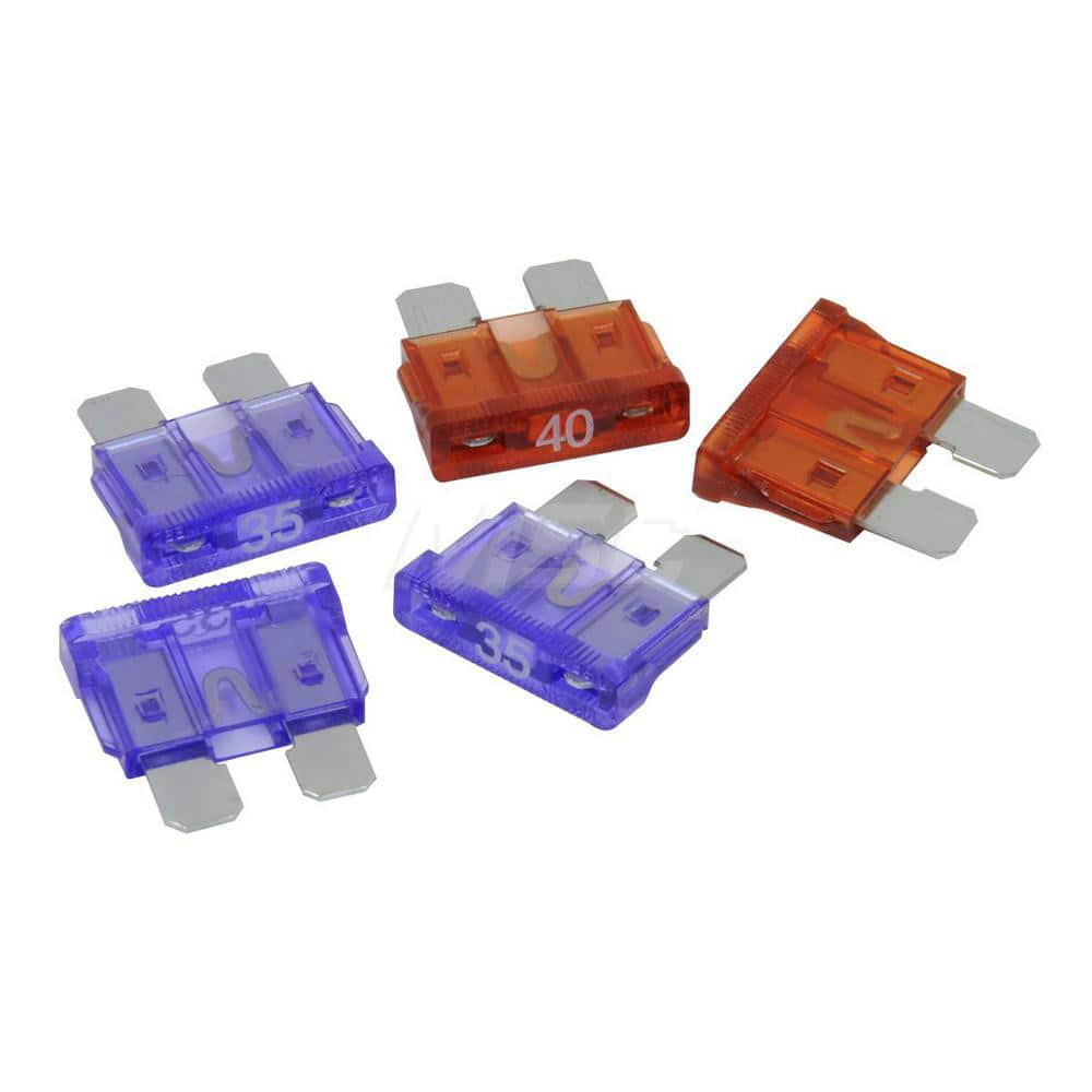 Automotive Fuses; Style: Fast Acting; Amperage Rating: 35.0000; Blade Style: Standard; Color: Purple; Orange; Overall Height: .31; Length (Decimal Inch): 0.35; Length (Inch): 0.35; Color: Purple; Orange; Overall Length: 0.35; Amperage: 35.0000; Fuse Style