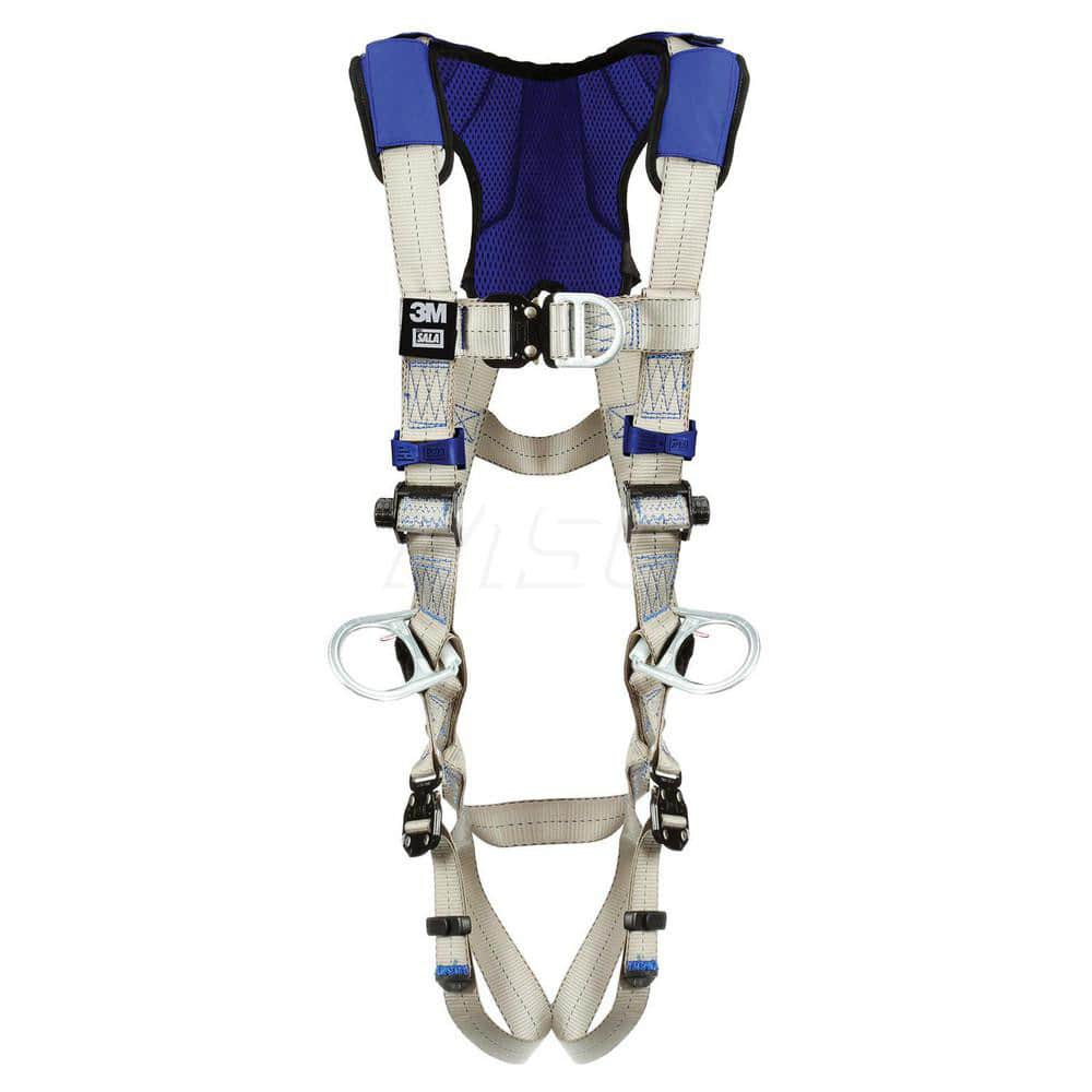 Fall Protection Harnesses: 420 Lb, Vest Style, Size Medium, For Climbing & Positioning, Back Front & Hips Quick-Connect Leg Strap, Quick-Connect Chest Strap