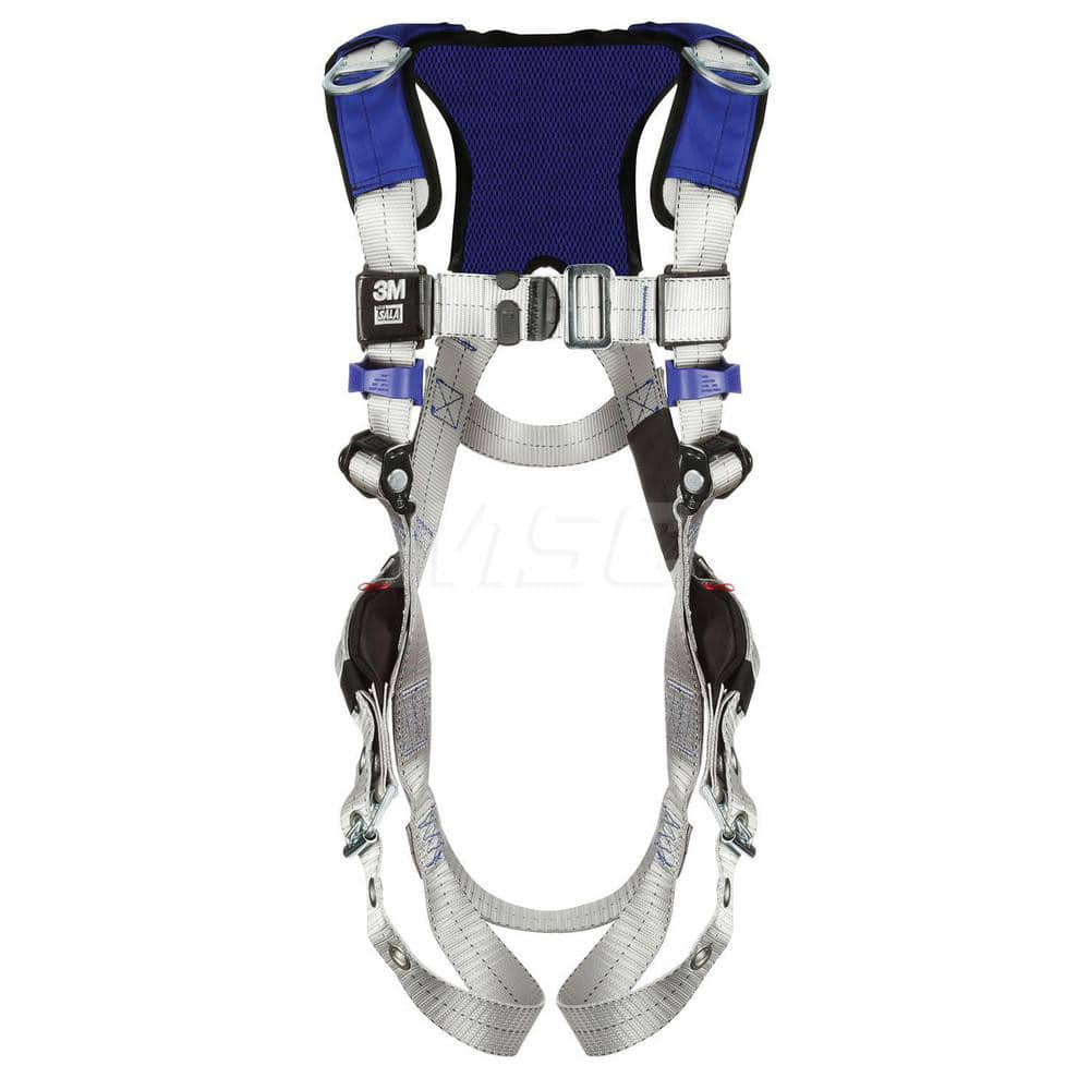 Fall Protection Harnesses: 420 Lb, Vest Style, Size Medium, For Retrieval & Rescue, Back & Shoulder Tongue Leg Strap, Pass-Through Chest Strap