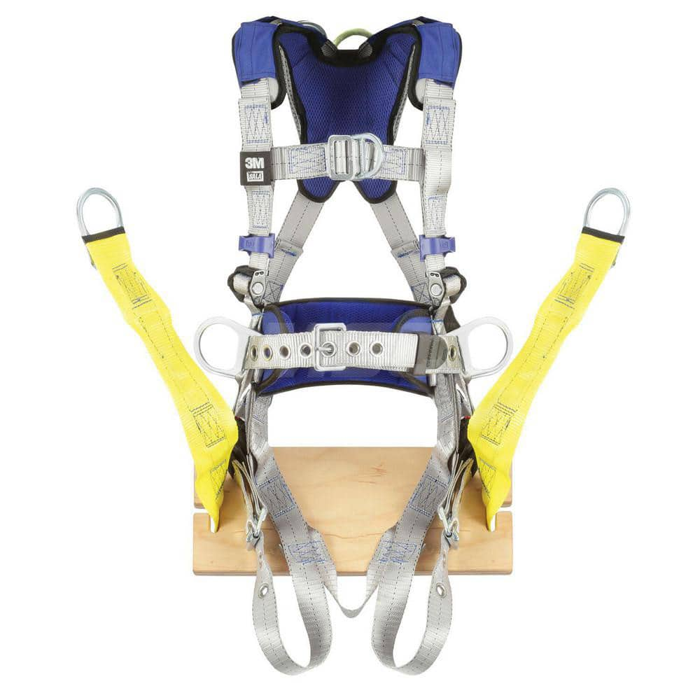 Fall Protection Harnesses: 420 Lb, Comfort Oil & Gas Style, Size Large, For Climbing Construction & Positioning, Back Front & Hips Tongue Leg Strap, Pass-Through Chest Strap