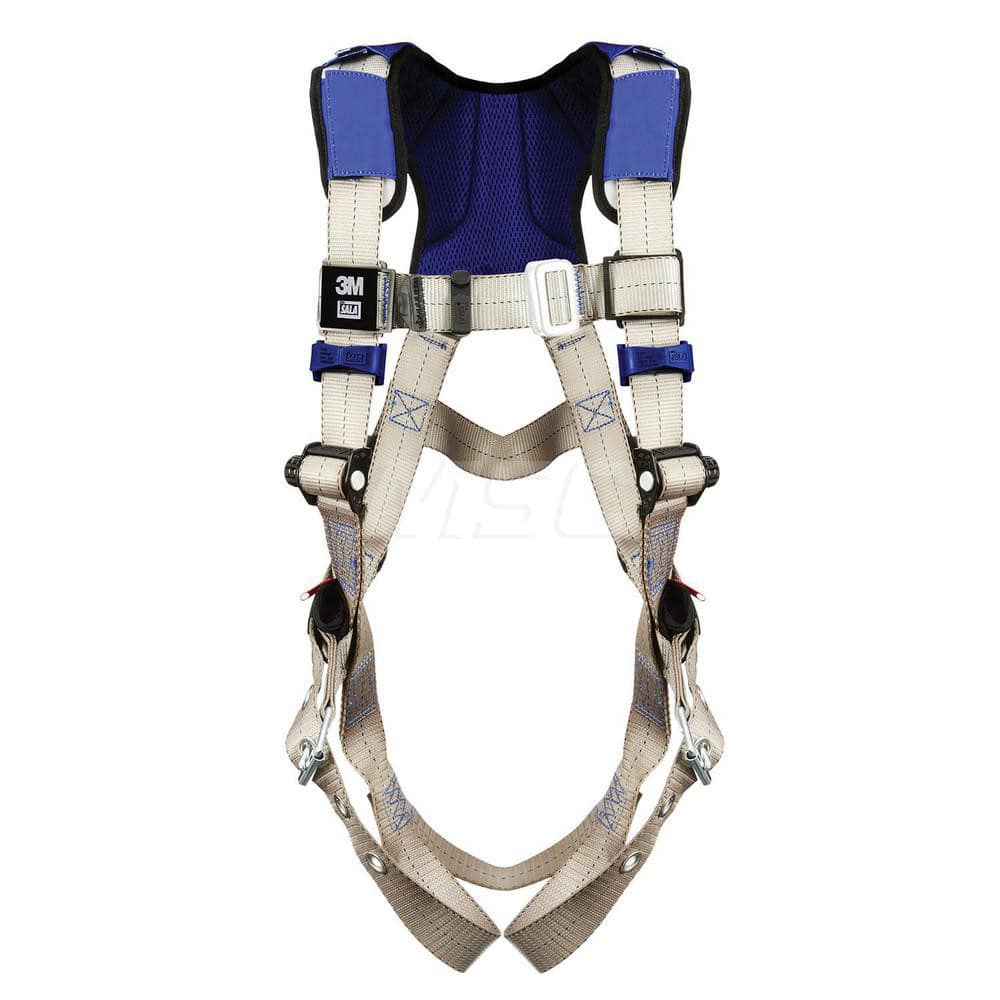 Fall Protection Harnesses: 420 Lb, Vest Style, Size 2X-Large, For General Purpose, Back Tongue Leg Strap, Pass-Through Chest Strap