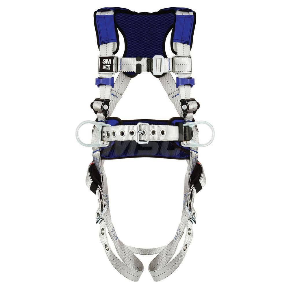 Fall Protection Harnesses: 420 Lb, Construction Style, Size Medium, For Positioning, Back & Hips Tongue Leg Strap, Pass-Through Chest Strap