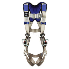 Fall Protection Harnesses: 420 Lb, Vest Style, Size Large, For Climbing & Positioning, Back Front & Hips Tongue Leg Strap, Pass-Through Chest Strap