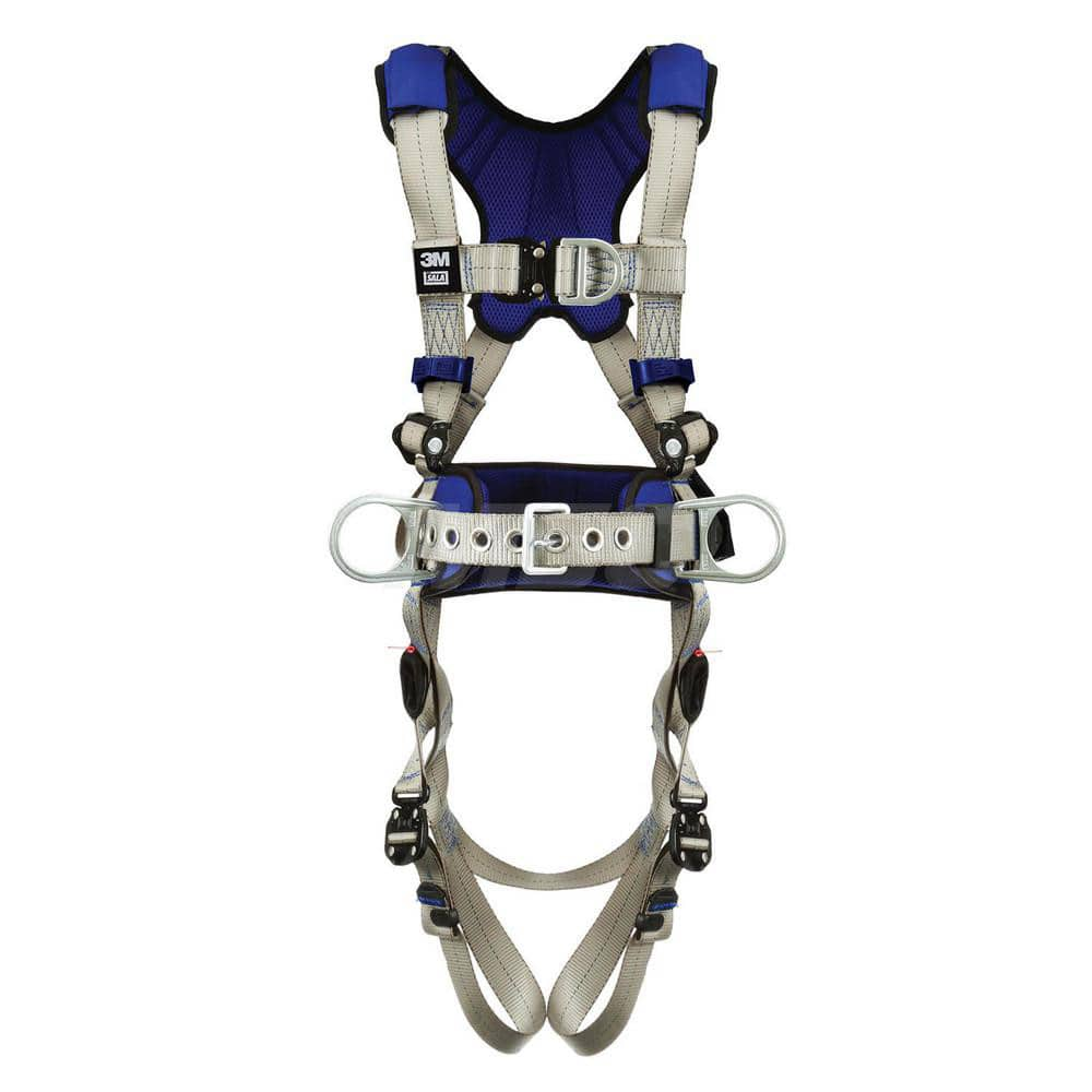 Fall Protection Harnesses: 420 Lb, Construction Style, Size 2X-Large, For Climbing & Positioning, Back Front & Hips Quick-Connect Leg Strap, Quick-Connect Chest Strap