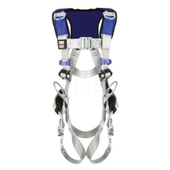 Fall Protection Harnesses: 420 Lb, Vest Style, Size Large, For Retrieval & Rescue, Back Front & Hips Tongue Leg Strap, Pass-Through Chest Strap