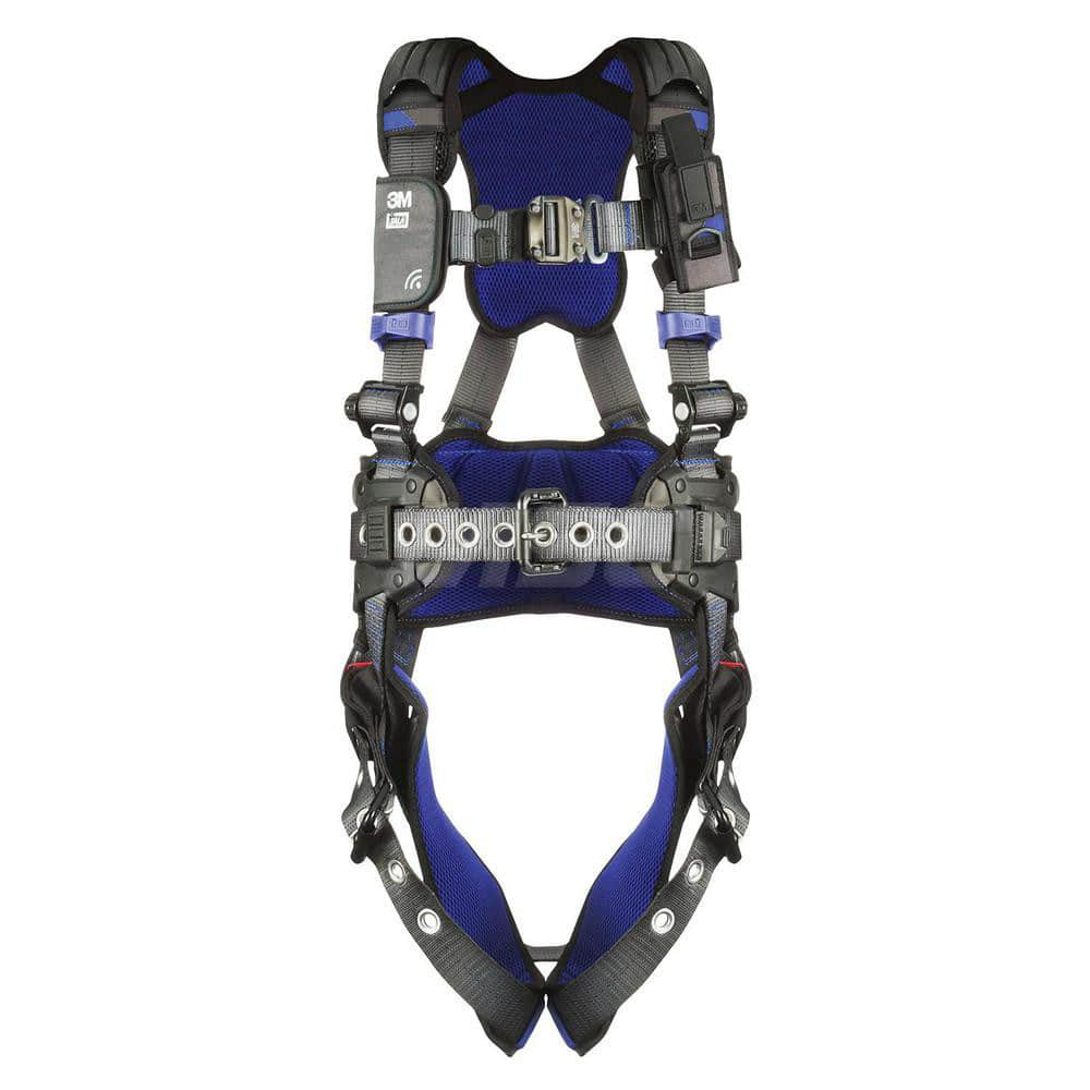 Fall Protection Harnesses: 420 Lb, Construction Style, Size Large, For Construction, Back Tongue Leg Strap, Quick-Connect Chest Strap