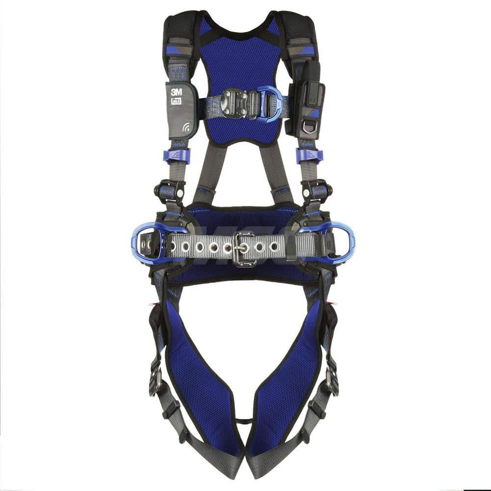 Fall Protection Harnesses: 420 Lb, Size 2X-Large, For Climbing Positioning & Wind Energy, Back Front & Hips Quick-Connect Leg Strap, Quick-Connect Chest Strap