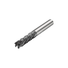 Corner Radius End Mill: 0.4724″ Dia, 5 Flutes, Solid Carbide 25 ° Helix, DURA Coated, Corner Radius End, Centercutting, Series JC845