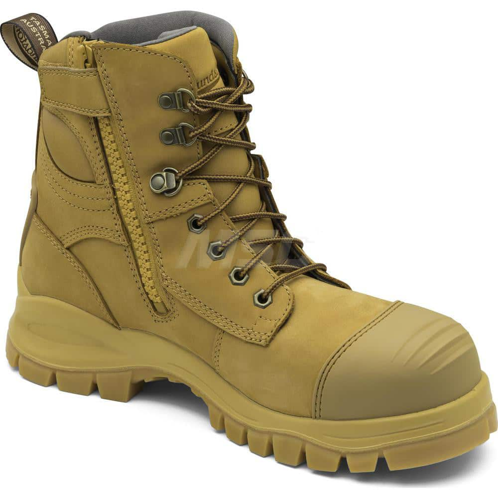 Work Boot: Size 6, 6″ High, Leather, Steel Toe Standard Width, Non-Slip Sole