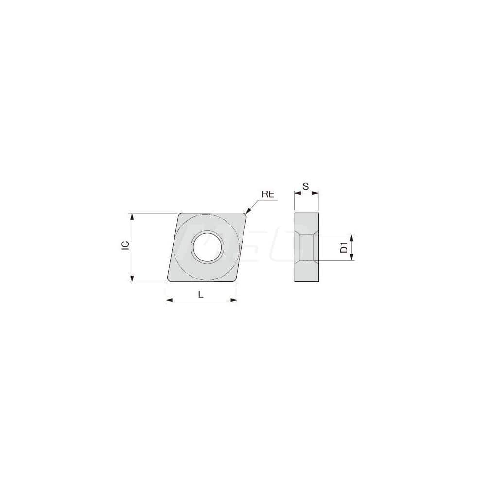 Turning Insert:  CNMG433SA KS20,  Solid Carbide Uncoated Finish,  Neutral,  1/2″ Inscribed Circle,  0.0470″ Corner Radius,  80.0 &deg N/A Diamond,  Series  CNMG