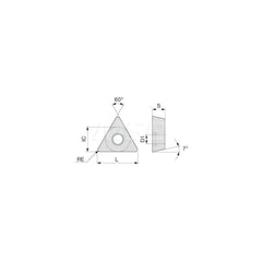 Turning Insert:  TCMT731PSF AH725,  Solid Carbide TiAlN Finish,  Neutral,  0.0160″ Corner Radius,  60.0 &deg N/A Triangle,  Series  TCMT