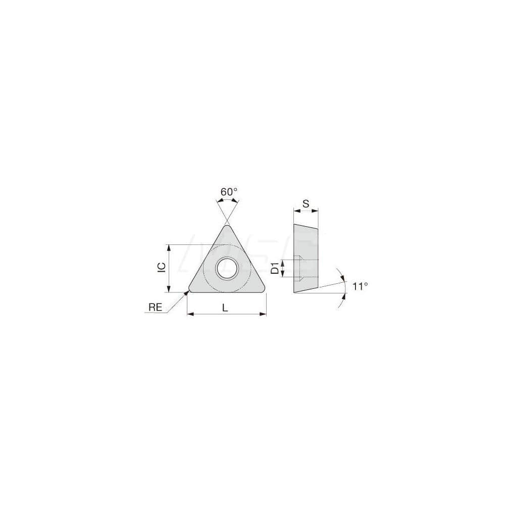 Turning Insert:  TPMT732PM T6120,  Solid Carbide TiCN & TiN Finish,  Neutral,  0.0310″ Corner Radius,  60.0 &deg N/A Triangle,  Series  TPMT