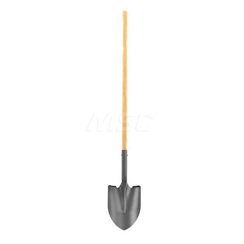 Digging Shovel: Steel, 12″ Blade Length, 8.75″ Blade Width 47″ Fiberglass Straight Handle