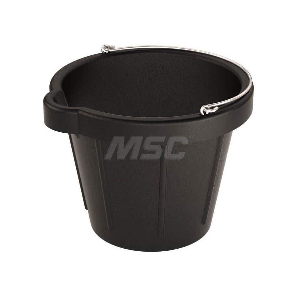 Buckets & Pails; Capacity: 18.00 qt; Bucket Material: Rubber; Lid Type: Open Head; Style: Single Pail with Pour Spout; Color: Black; Overall Height (Decimal Inch): 12.8000