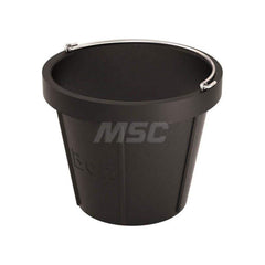 Buckets & Pails; Capacity: 10.00 qt; Bucket Material: Rubber; Lid Type: Open Head; Style: Pail; Color: Black; Overall Height (Decimal Inch): 9.4000