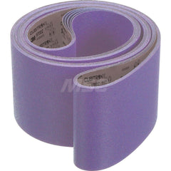 Abrasive Belt: 8″ Width, 150″ OAL, 120+ Grit, Ceramic Coated, Y Weighted