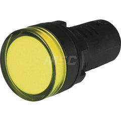 Pilot & Indicator Lights; Pilot/Indicator Light Type: Indicating Light; Lamp Type: LED; Lens Color: Yellow; Connector Type: Screw Terminal; Voltage: 120VAC/DC; Overall Length (Decimal Inch): 2.05000; Overall Length (mm): 52; Overall Width/Diameter (Decima