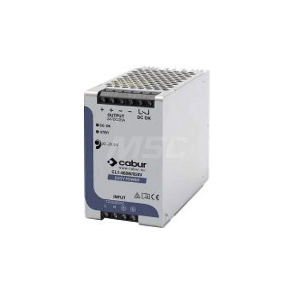 Power Supplies; Mounting Type: DIN Rail Mount; Output Wattage: 480; Maximum Input Voltage: 264 VAC; Minimum Input Voltage: 85 VAC; Number of Outputs: 1; Output Voltage: 72 VDC; Output Amperage (mA): 6500; 6.50; Number of Phases: 1; Connection Type: Screw